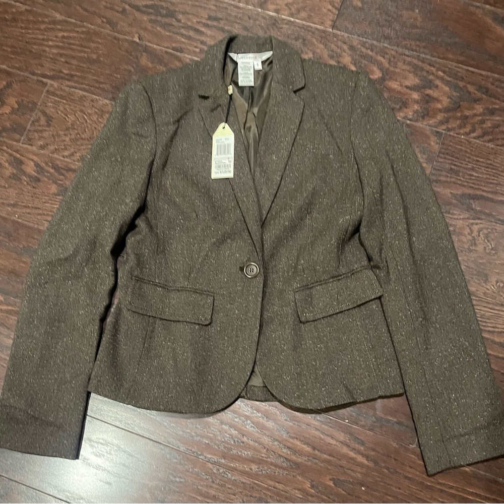 Studio M Terra Wood Brown women’s blazer Size 6 NEW Career Business Classic